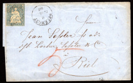 SCHWEIZ, 1855 Strubel, Berner Druck, Auf Brief - Storia Postale