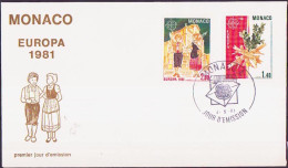 Europa CEPT 1981 Monaco FDC3 Y&T N°1273 à 1274 - Michel N°1473 à 1474 - 1981