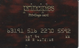 CARTA CREDITO SCADUTA 1994 PRICIPLES (CK5369 - Credit Cards (Exp. Date Min. 10 Years)