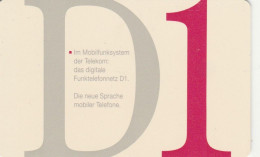 PHONE CARD GERMANIA SERIE A (CK6341 - A + AD-Series : D. Telekom AG Advertisement
