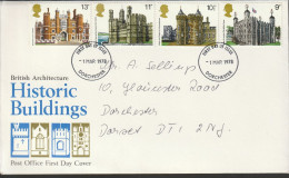 Great Britain   .   1978   .   "British Architecture - Historic Buildings"   .   First Day Cover - 4 Stamps - 1971-80 Ediciones Decimal