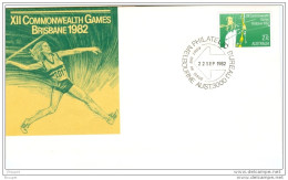 FDC 22 SEPTEMBRE 1982 MELBOURNE XII COMMONWEALTH GAMES BRISBANE 1982 - FDC