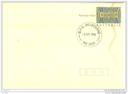 9 SEPTEMBRE 1999 MELBOURNE ENVELOPPE PRE PAYEE - Lettres & Documents
