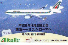 Télécarte JAPON * ALITALIA *  AVION (2820)  *  AVIATION * AIRLINE Phonecard  JAPAN AIRPLANE * FLUGZEUG * VLIEGTUIG - Avions