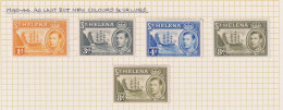 ST HELENA  - 1940-44 George VI Wmk Mult. Script CA P 121/2 New Colours Set  Hinged Mint - Saint Helena Island