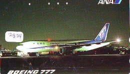 Télécarte JAPON * ANA  *  AVION (2824) BOEING 777 *  AVIATION * AIRLINE Phonecard  JAPAN AIRPLANE * FLUGZEUG * VLIEGTUIG - Aviones