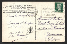 Postcard Of Invalids, Paris With Pasteur Stamp And Obliteration Of 1931 Paris International Colonial Exhibition. Rare - Other & Unclassified