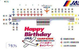 Télécarte JAPON * JAS *  AVION (2838)   *  AVIATION * AIRLINE Phonecard  JAPAN AIRPLANE * FLUGZEUG * VLIEGTUIG - Vliegtuigen