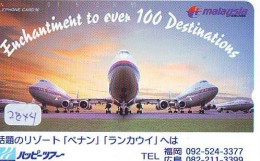 Télécarte JAPON * MALAYSIA  *  AVION (2844)   *  AVIATION * AIRLINE Phonecard  JAPAN AIRPLANE * FLUGZEUG * VLIEGTUIG - Flugzeuge