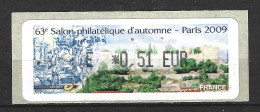 FRANCE. Vignette à 0,51€. Salon Philatélique D'automne 2009. - 1999-2009 Illustrated Franking Labels