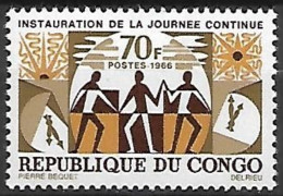REPUBLICA DEL CONGO 1966 - INSTAURACION DE LA JORNADA CONTINUA - YVERT 186** - Nuovi