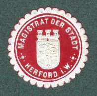 Cachet De Fermeture   - Herford I W -  Magistrat Der Stadt - Cachets Généralité