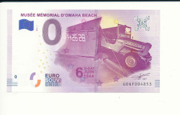 Billet Souvenir - 0 Euro - UEQF - 2018-1 -  MUSÉE MÉMORIAL D'OMAHA BEACH - N° 4853 - Billet épuisé - Prove Private