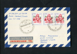"DDR" 1974, INTERFLUG-Erstflugkarte "Berlin-Mailand" (4218) - Airmail