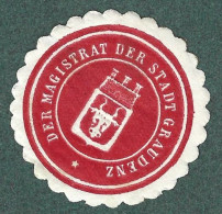 Cachet De Fermeture   -  Der  Magistrat Der Stadt Graudenz - Seals Of Generality