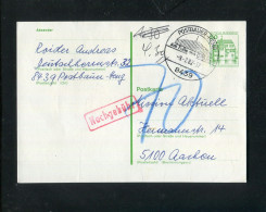 "BUNDESREPUBLIK DEUTSCHLAND" 1982, Postkarte SSt. "POSTBAUER-HENG" Nach Aachen, Nachgebuehr (roter R1) (4226) - Postkaarten - Gebruikt