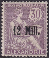 French Offices Alexandria 1921 Sc 39 Alexandrie Yt 43 MH* - Ungebraucht