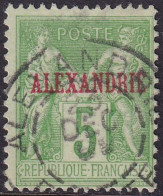 French Offices Alexandria 1899 Sc 5 Alexandrie Yt 5 Used Type I - Oblitérés
