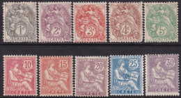 French Offices Crete 1902 Sc 1-10 Yt 1-10 Partial Set Low Values MH* - Nuovi