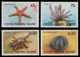 Kokos-Inseln 1991 - Mi-Nr. 245-248 ** - MNH - Meerestiere / Marine Life - Isole Cocos (Keeling)