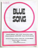 Partition Vintage Sheet Music SUSI & GUY / MANDARINE : Blue Song 1974 Yves Simon - Jazz