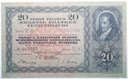 Suisse - 20 Francs - 1947 - PICK 39p.2 - SUP - Suiza