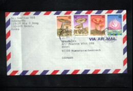 South Korea 1994 Mushrooms Interesting Airmail Letter - Corée Du Sud