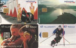 LOTTO 4 SCHEDE TELEFONICHE SVIZZERA NORVEGIA CHIP (CE0204 - Other - Europe