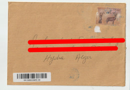 7349 Lettre Cover 2023 ALGERIE ALGERIA Alcelaphus Buselaphus ANTILOPE Recommandé Registered Alger Hydra - Algeria (1962-...)