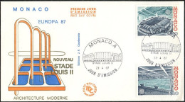 Europa CEPT 1987 Monaco FDC1 Y&T N°1555 à 1556 - Michel N°1794 à 1795 - 1987