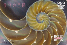 Carte Prépayée JAPON - COQUILLAGE - SHELL Animal JAPAN Prepaid QUO Card - MUSCHEL - CONCHIGLIA - 607 - Otros & Sin Clasificación