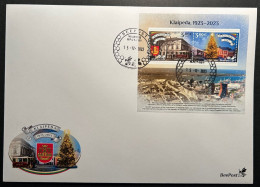 Lithuania Litauen Lituanie 2023 Christmas In Klaipeda Tramway Architecture BeePost Block FDC - Tranvie