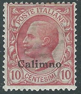 1912 EGEO CALINO EFFIGIE 10 CENT MH * - I29 - Ägäis (Calino)