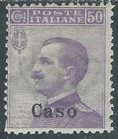 1912 EGEO CASO EFFIGIE 50 CENT MH * - I29 - Egée (Caso)