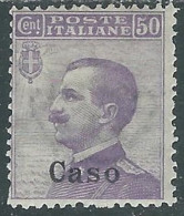 1912 EGEO CASO EFFIGIE 50 CENT MH * - I29 - Ägäis (Caso)