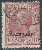 1912 EGEO STAMPALIA USATO EFFIGIE 10 CENT - I35-3 - Egée (Stampalia)