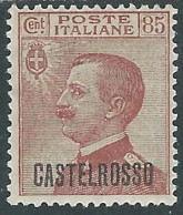 1922 CASTELROSSO EFFIGIE 85 CENT MH * - I29-6 - Castelrosso
