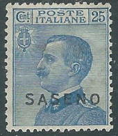 1923 SASENO EFFIGIE 25 CENT MH * - I29-7 - Saseno