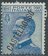 1924 CASTELROSSO EFFIGIE 25 CENT MNH ** - I29-7 - Castelrosso