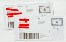 7356 Lot De 2 Lettres Recommandé Registered 2023 Espagne Espana - Frankeermachines (EMA)