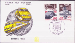 Europa CEPT 1988 Monaco FDC2 Y&T N°1626 à 1627 - Michel N°1859 à 1860 - 1988