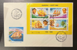 Romania 1992 Europa Cept " Minisheet COLOMBO " FDC - 1992