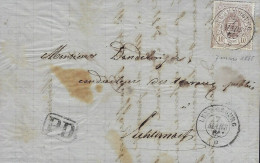 Luxembourg - Luxemburg - Lettre  1865   P.D.   Cachet Luxembourg - 1859-1880 Armoiries