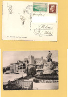 12239 PRINCIPATO DI MONACO 1951 Stamps 5+1f Card ANNULLO - Brieven En Documenten