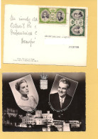 12240 PRINCIPATO DI MONACO 1956 Stamps 5+1f Card Reali ANNUllo - Storia Postale