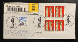 Österreich 2006 Kunst Valentin Oman Mi. 2621 Viererblock + Mi. 2454 FDC, R-Brief Sonderstempel WIEN - Storia Postale