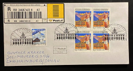 Österreich 2006 Philatelistentag Mi. 2620 Viererblock + Mi. 2454 FDC, R-Brief Sonderstempel WIEN - Cartas & Documentos