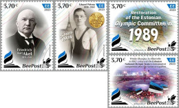 Estonia Estland Estonie 2023 National Olympic History 1923-2023 Olympics NOC 100 Ann BeePost Set Of 4 Stamps MNH - Summer 1924: Paris