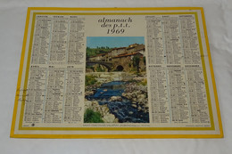 1969 CALENDRIER ALMANACH DES PTT, SAINT MARTIN DE VALAMAS EN ARDECHE, OBERTHUR, AISNE 02 - Tamaño Grande : 1961-70