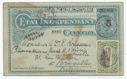 Congo Belge Etat Indépendant Entier Postal Stibbe 31 Obltération Lukafu 1912 - Ganzsachen